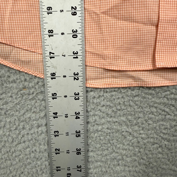 LAUREN Ralph Lauren Men's Peach Gingham Stretch Fabric Button Down Shirt 2XL - Picture 8 of 10